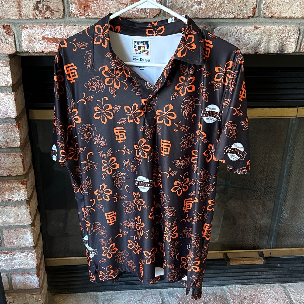 Reyn Spooner San‎ Francisco Giants Cooperstown Men’s Floral Polo Shirt Size M
